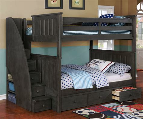 black staircase bunk bed